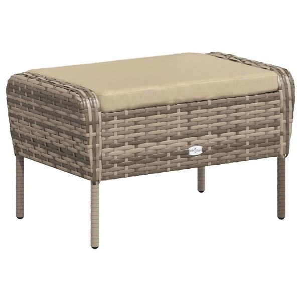 vidaXL Chaise de jardin avec repose-pieds marron clair en poly rotin