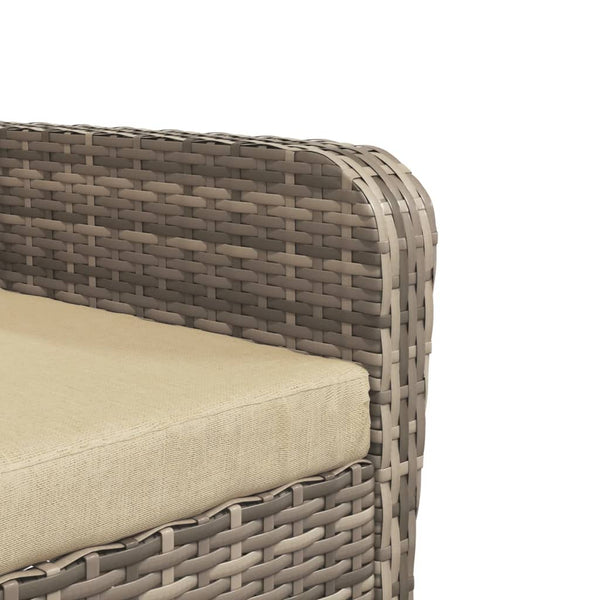 vidaXL Chaise de jardin avec repose-pieds marron clair en poly rotin