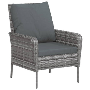 vidaXL Chaise de jardin avec repose-pieds Gris poly rotin