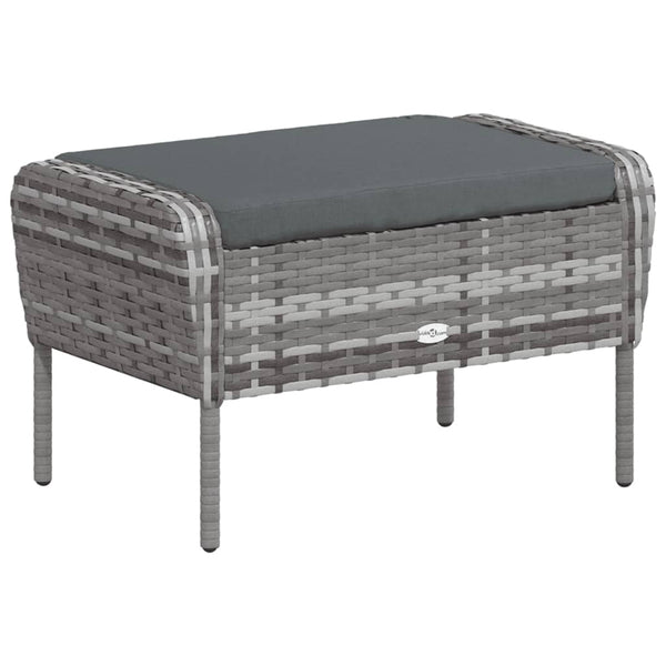 vidaXL Chaise de jardin avec repose-pieds Gris poly rotin