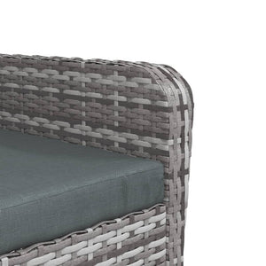 vidaXL Chaise de jardin avec repose-pieds Gris poly rotin