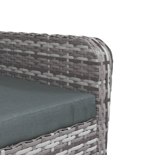 vidaXL Chaise de jardin avec repose-pieds Gris poly rotin