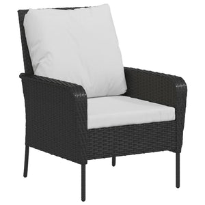 vidaXL Chaise de jardin avec repose-pieds résine tressée noire