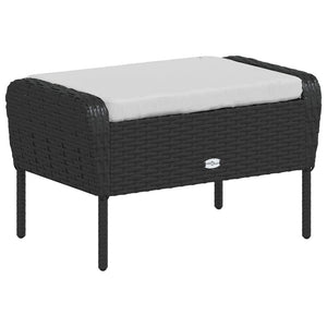 vidaXL Chaise de jardin avec repose-pieds résine tressée noire
