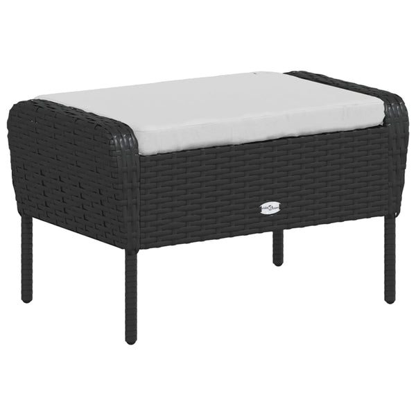 vidaXL Chaise de jardin avec repose-pieds résine tressée noire