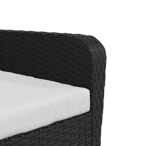 vidaXL Chaise de jardin avec repose-pieds résine tressée noire