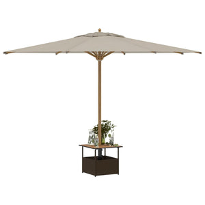 Poly Rattan Gartentisch Braun mit Schirmloch