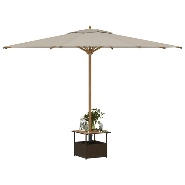 Poly Rattan Gartentisch Braun mit Schirmloch