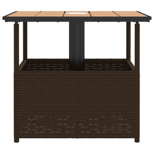 Poly Rattan Gartentisch Braun mit Schirmloch
