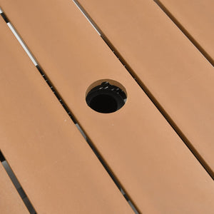 Poly Rattan Gartentisch Braun mit Schirmloch
