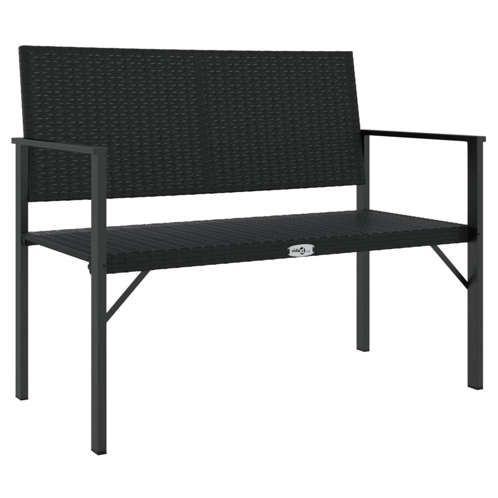 Gartenbank 2-Sitzer Poly Rattan Schwarz