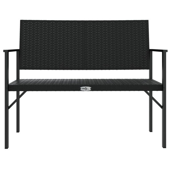 Gartenbank 2-Sitzer Poly Rattan Schwarz