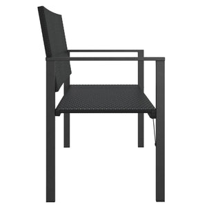 Gartenbank 2-Sitzer Poly Rattan Schwarz