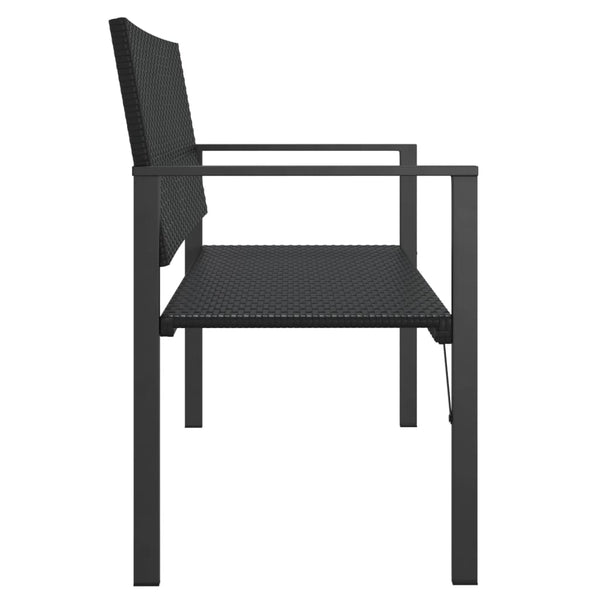 Gartenbank 2-Sitzer Poly Rattan Schwarz