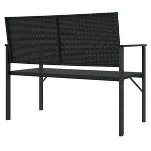 Gartenbank 2-Sitzer Poly Rattan Schwarz