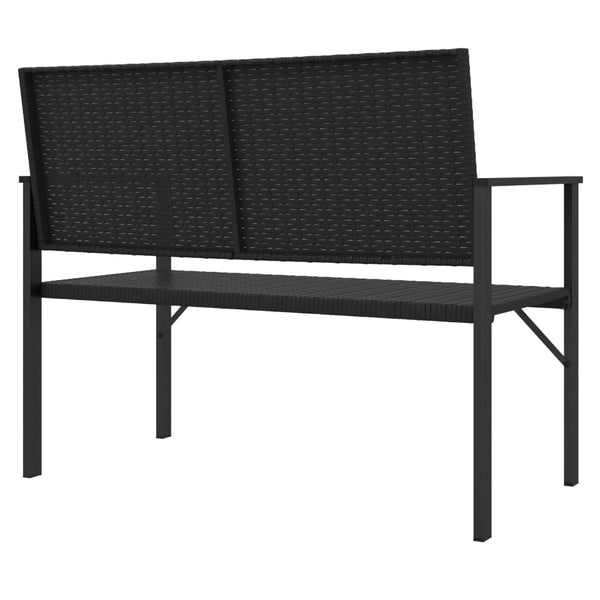 Gartenbank 2-Sitzer Poly Rattan Schwarz