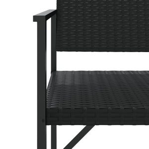 Gartenbank 2-Sitzer Poly Rattan Schwarz