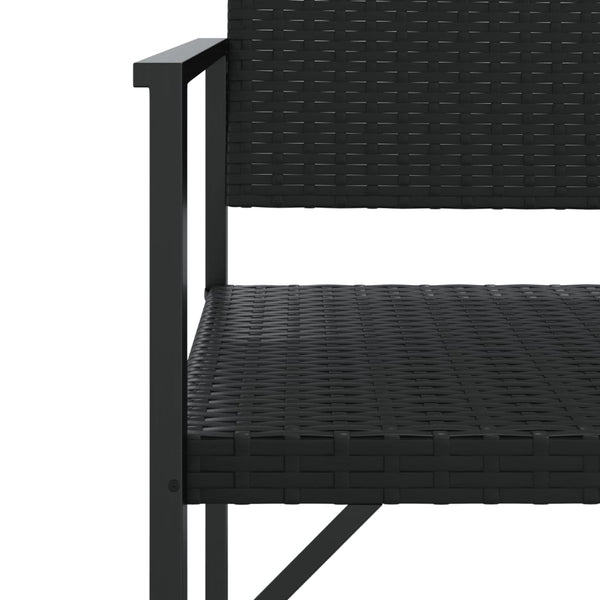Gartenbank 2-Sitzer Poly Rattan Schwarz