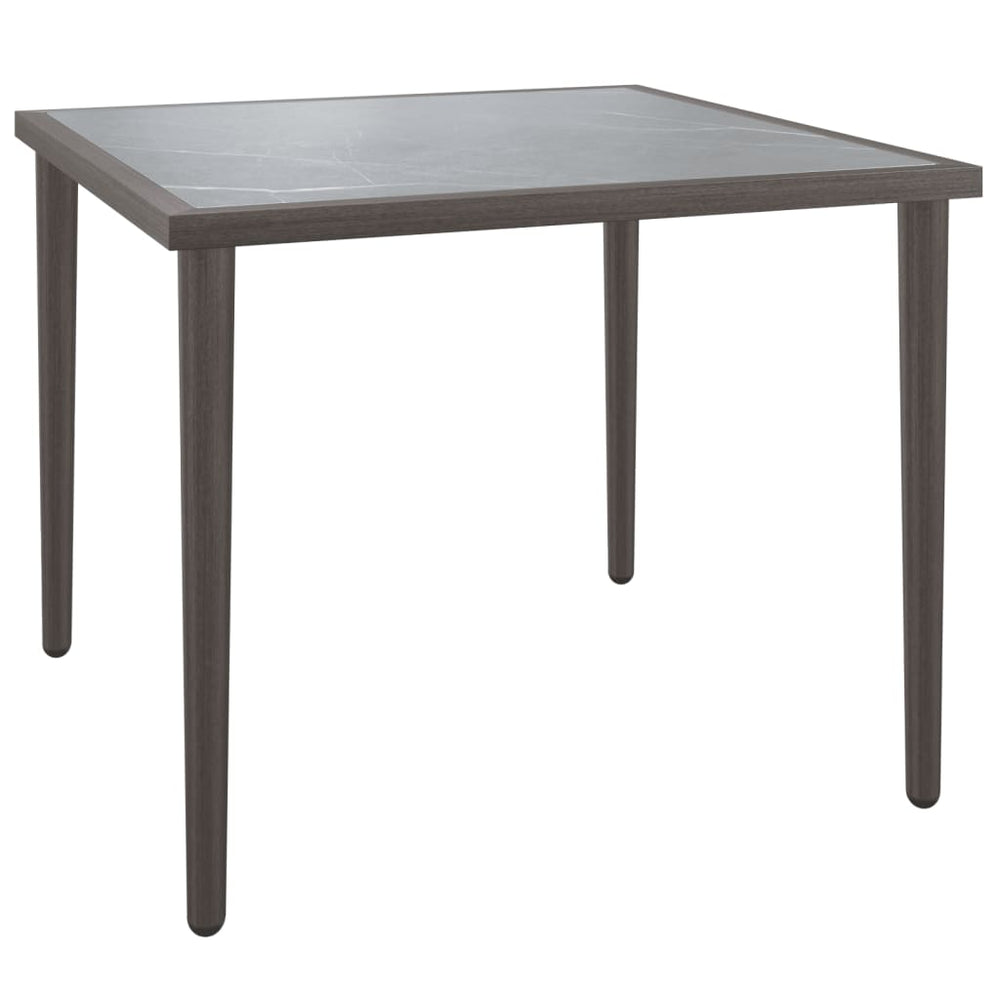 Grauer Gartentisch 48x48 cm Stahl