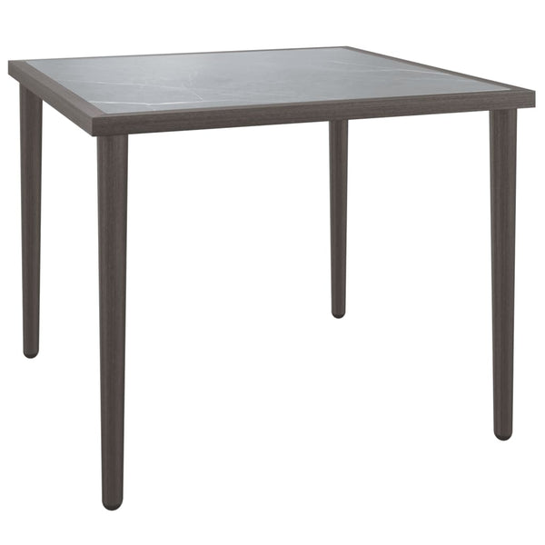 Grauer Gartentisch 48x48 cm Stahl
