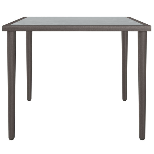 Grauer Gartentisch 48x48 cm Stahl