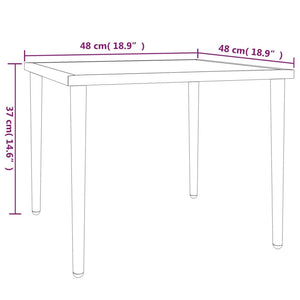 Grauer Gartentisch 48x48 cm Stahl