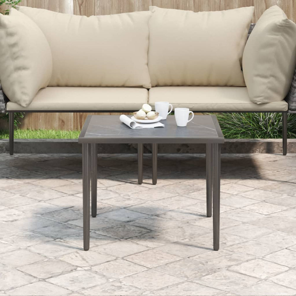 Grauer Gartentisch 48x48 cm Stahl