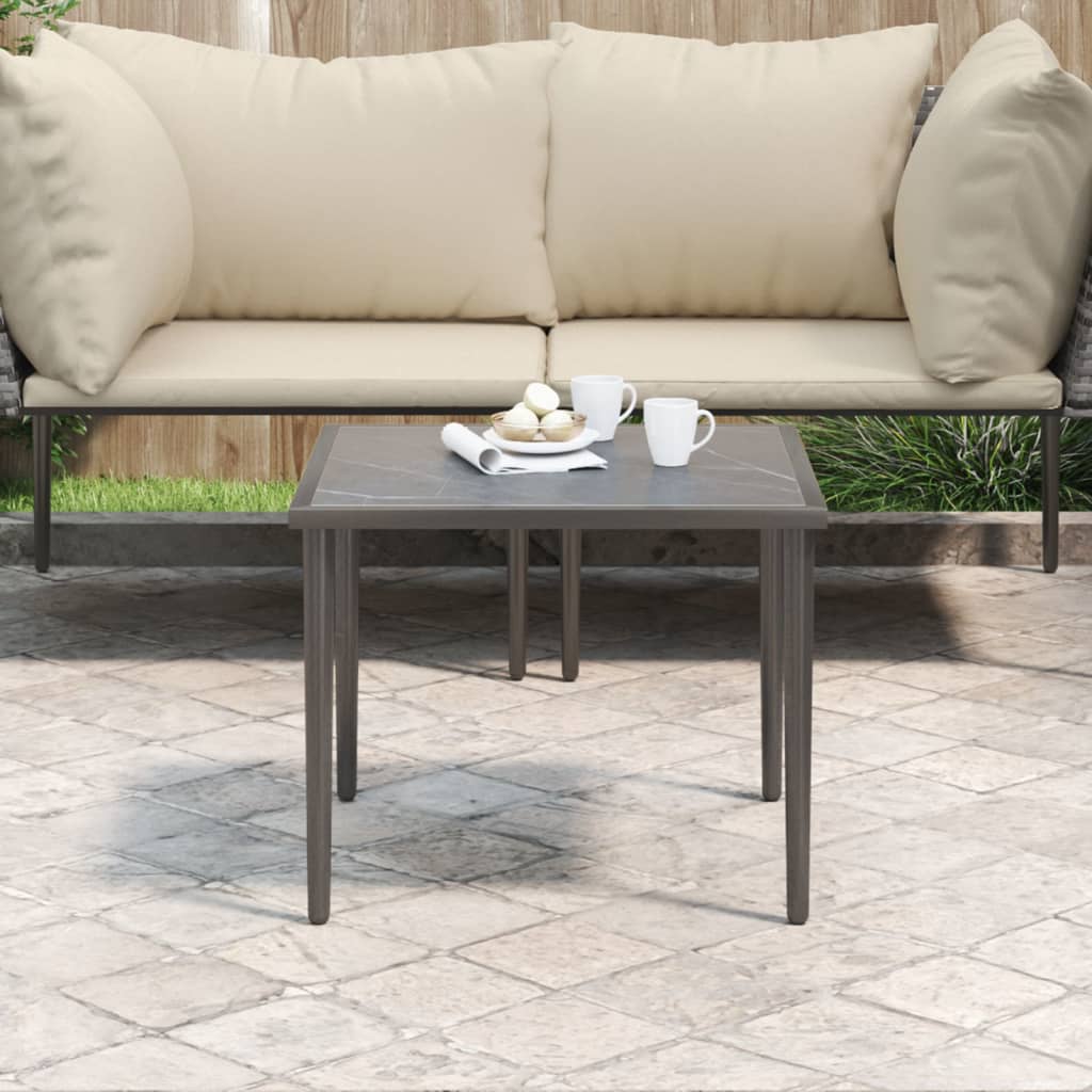 Grauer Gartentisch 48x48 cm Stahl