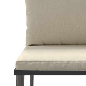 3-tlg. Garten-Lounge-Set mit Kissen Grau Poly Rattan