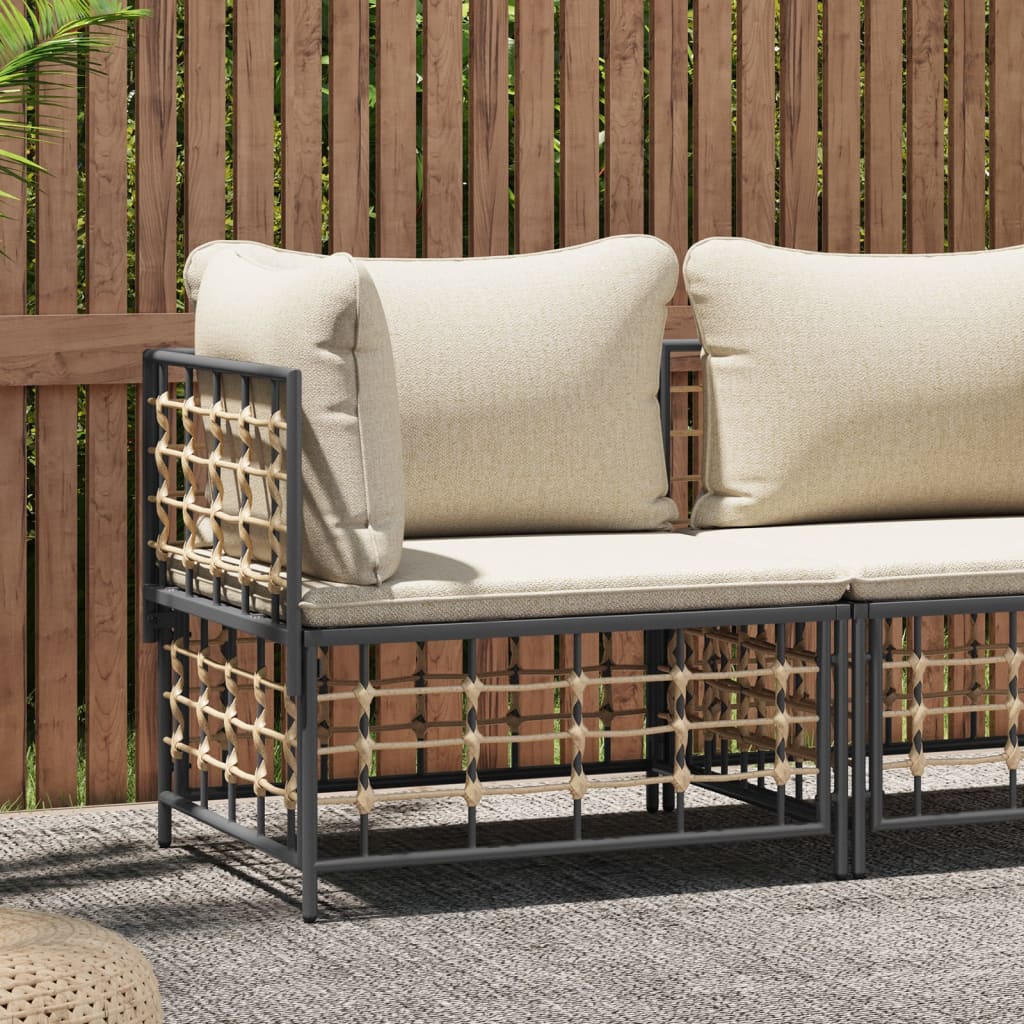 Garten Ecksofa mit Beige Kissen