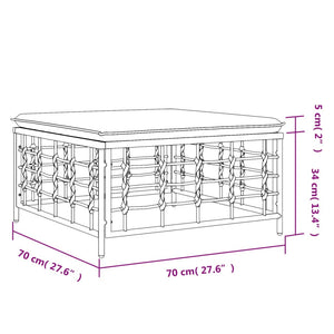Gartenhocker Poly Rattan mit Beige Kissen
