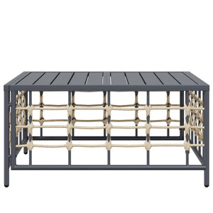 Anthrazit Gartentisch 70x70 cm Poly Rattan