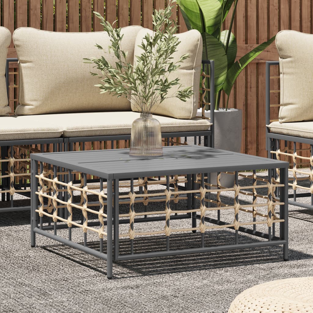 Anthrazit Gartentisch 70x70 cm Poly Rattan