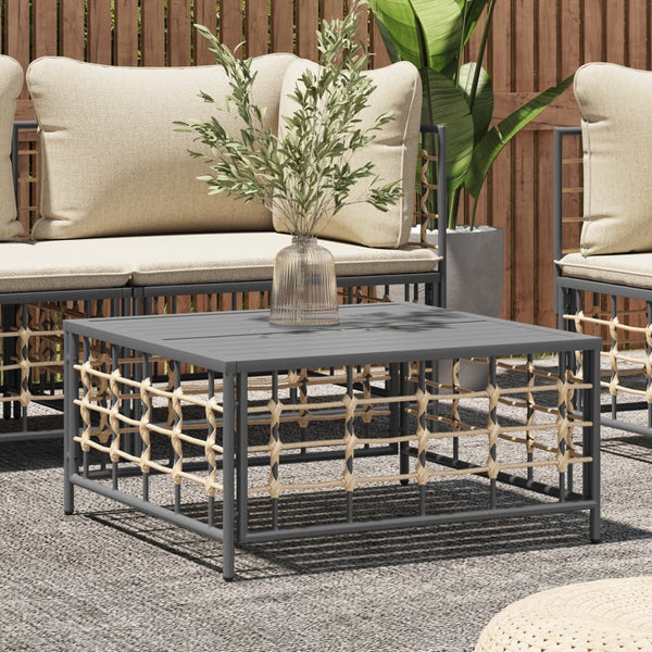 Anthrazit Gartentisch 70x70 cm Poly Rattan