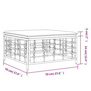 Gartenhocker Dunkelgrau Poly Rattan mit Kissen