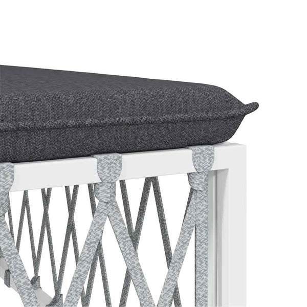 vidaXL Canapé d'angle de jardin avec coussins Tissu Blanc