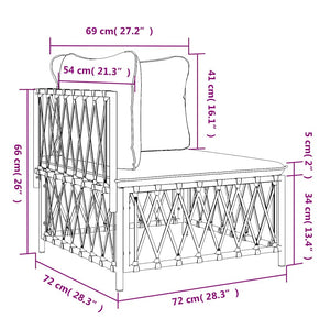 vidaXL Canapé d'angle de jardin avec coussins Tissu Blanc