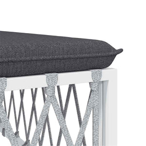 vidaXL Garden Center Sofa with Cushions White Fabric
