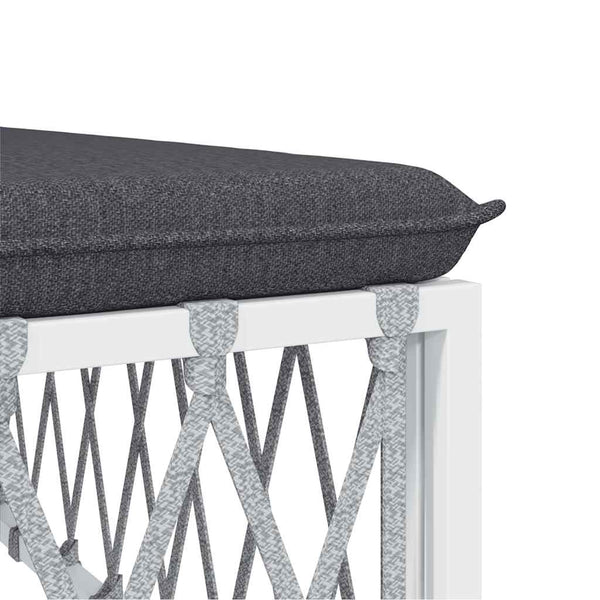 vidaXL Garden Center Sofa with Cushions White Fabric
