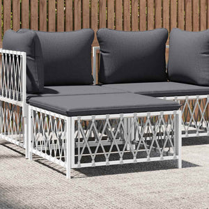 Gartenhocker Weiß mit Kissen