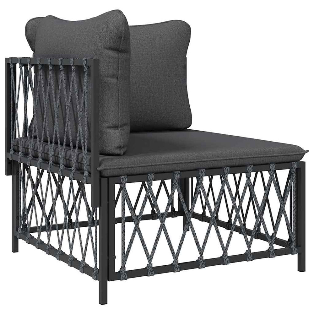 Garten Ecksofa Anthrazit mit Kissen