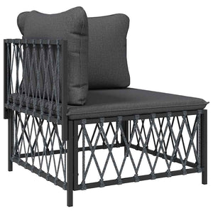 Garten Ecksofa Anthrazit mit Kissen