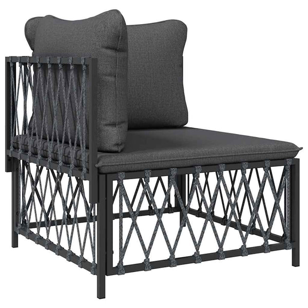 Garten Ecksofa Anthrazit mit Kissen