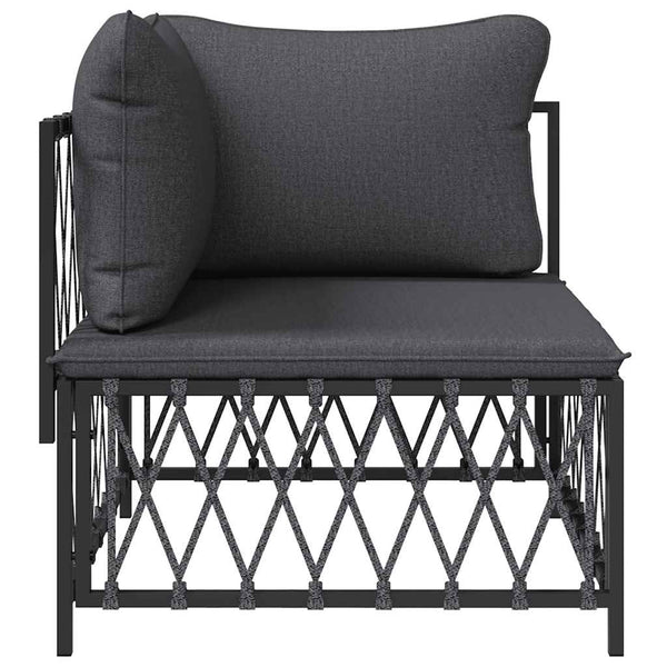 Garten Ecksofa Anthrazit mit Kissen