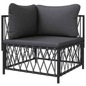 Garten Ecksofa Anthrazit mit Kissen