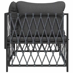 Garten Ecksofa Anthrazit mit Kissen