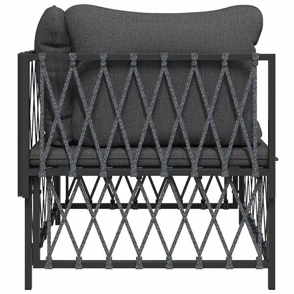 Garten Ecksofa Anthrazit mit Kissen