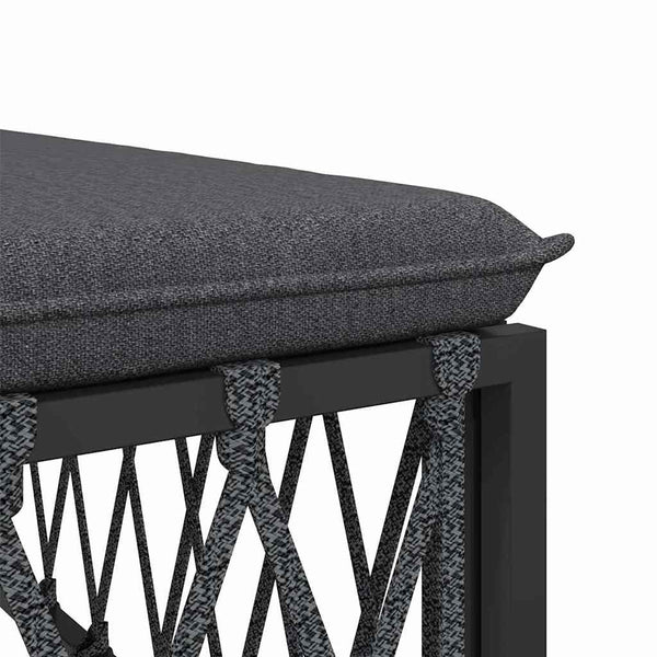 Garten Ecksofa Anthrazit mit Kissen