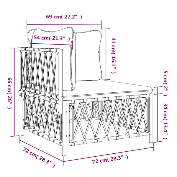 Garten Ecksofa Anthrazit mit Kissen