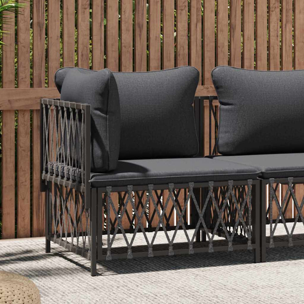 Garten Ecksofa Anthrazit mit Kissen